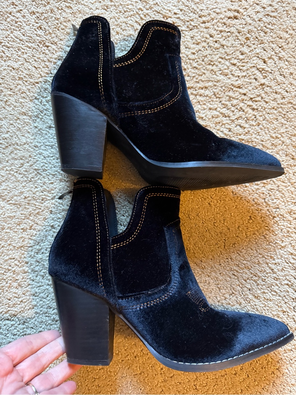 Corkys Smoke Show Black Velvet Booties